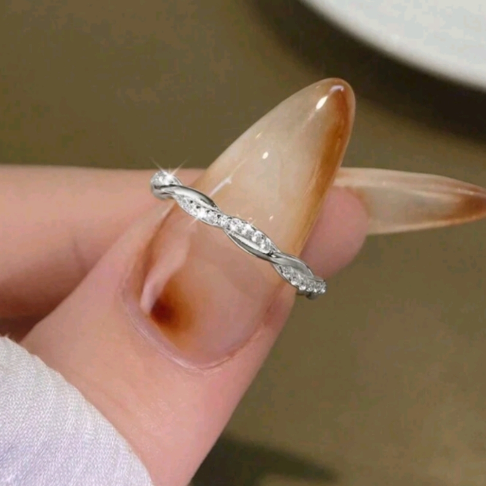 Delicate, Elegant Sterling Silver Twisted Band Ring